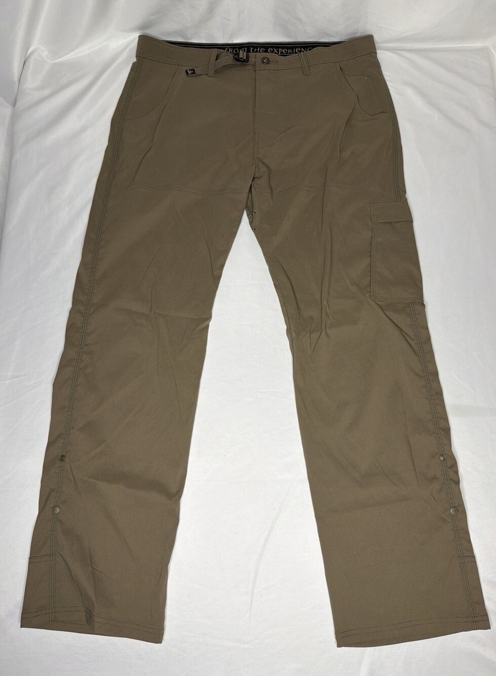 Prana Stretch Zion Straight Pant Fit Dark Olive Khaki Green Mens Size 38x32